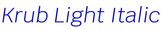 Krub Light Italic الخط